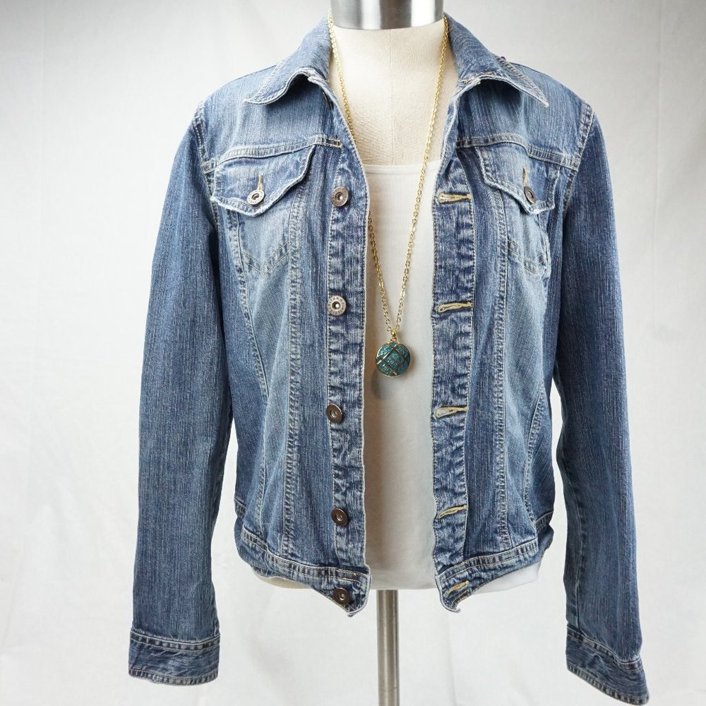 VTG Tommy Hilfiger Womens Blue Denim Jean Jacket S